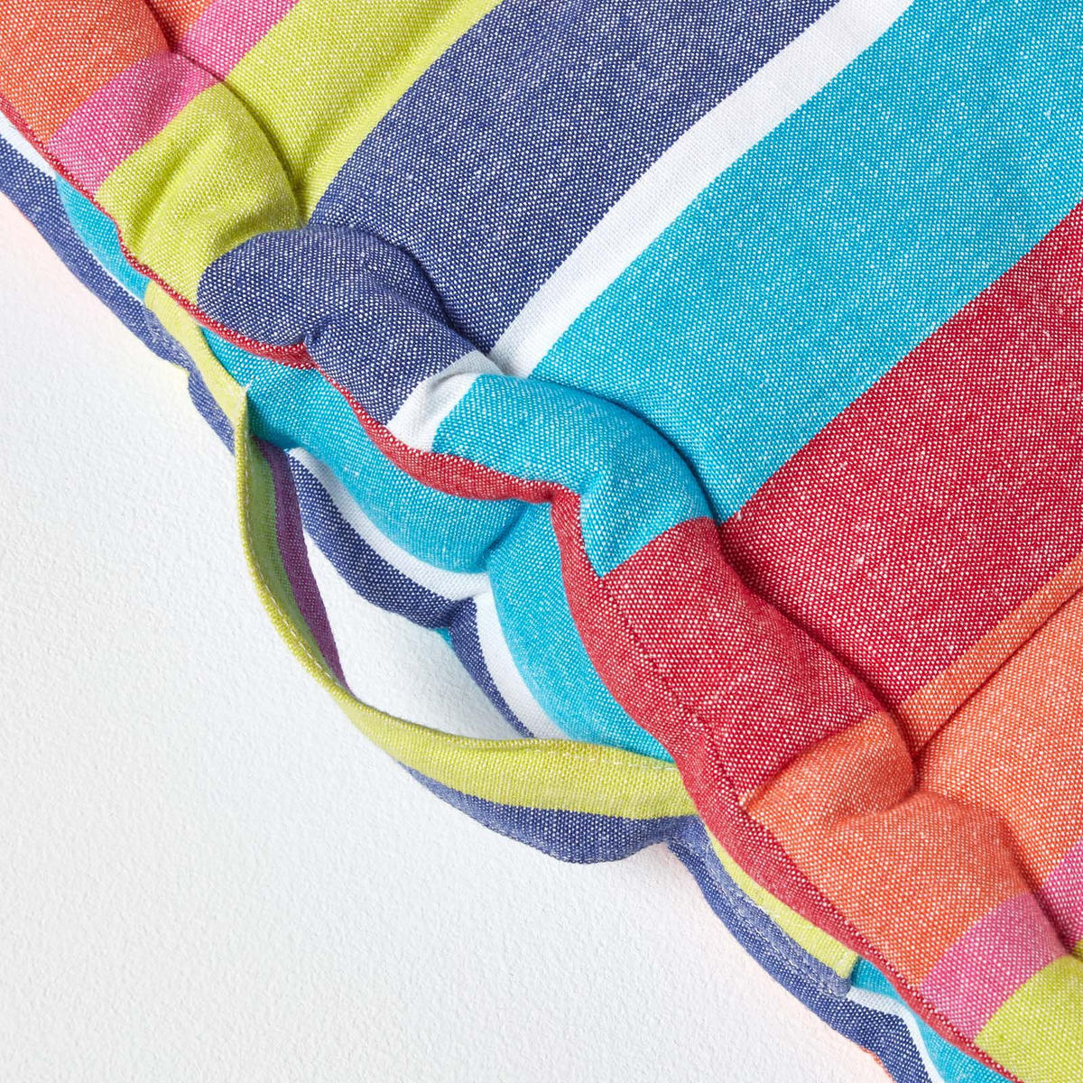 SITZKISSEN bunt gestreift 40/40/8 cm - Multicolor, Textil (40/40/8cm) - Homescapes