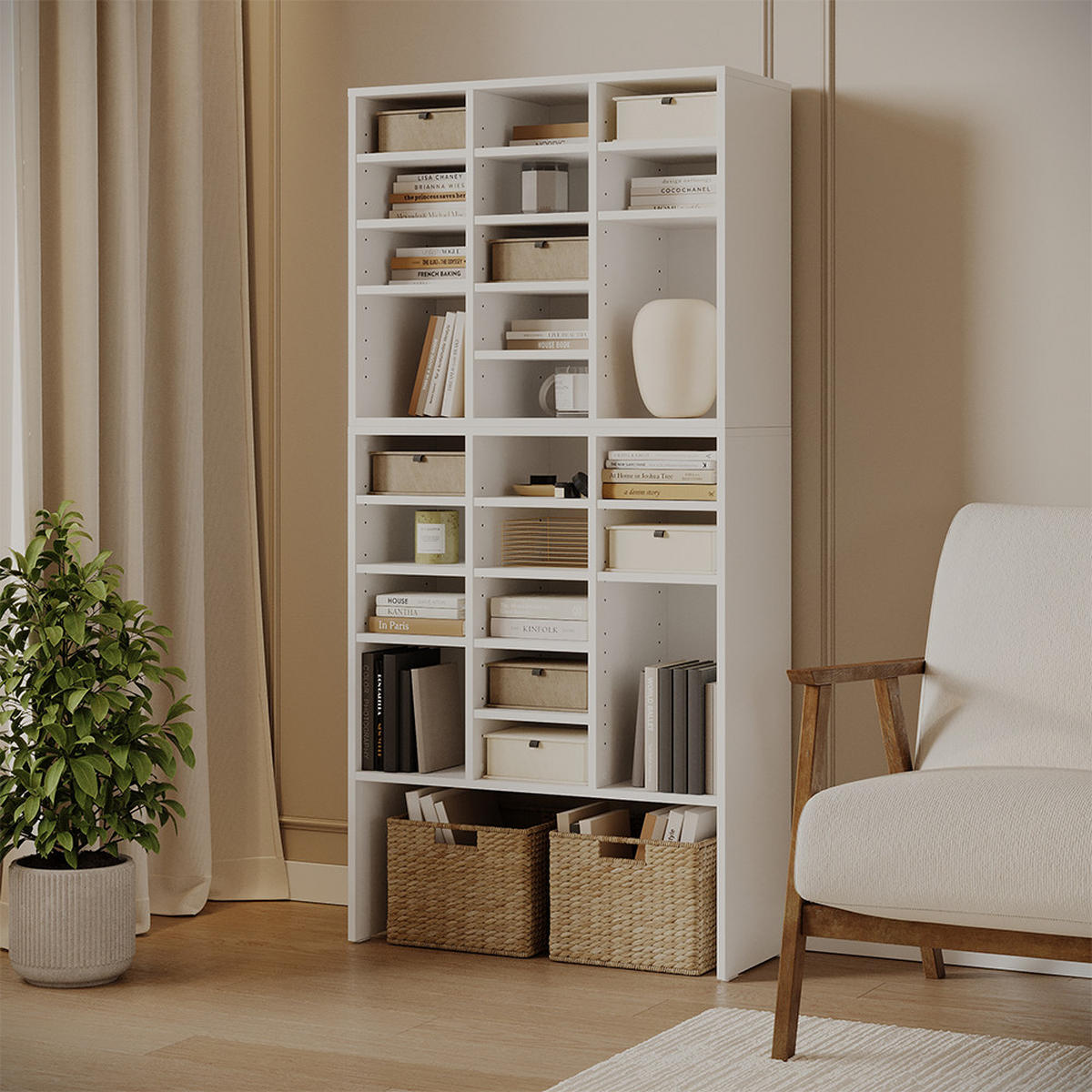 SCHUHSCHRANK-SET Lysander, Weiß, 78.6 x 65.5 cm 2 Teile - Weiß, Holzwerkstoff (78.6/65.5/32.1cm) - Vicco