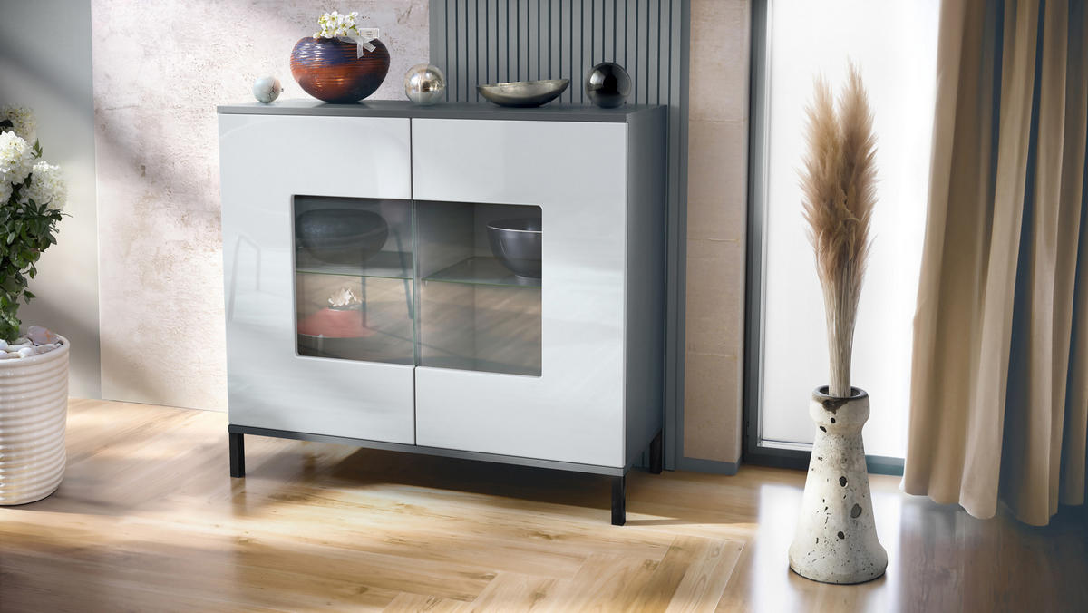 KOMMODE Grömitz Weiß Hochglanz - Weiß Hochglanz, Holzwerkstoff (92.5/83.5/35cm) - Vladon