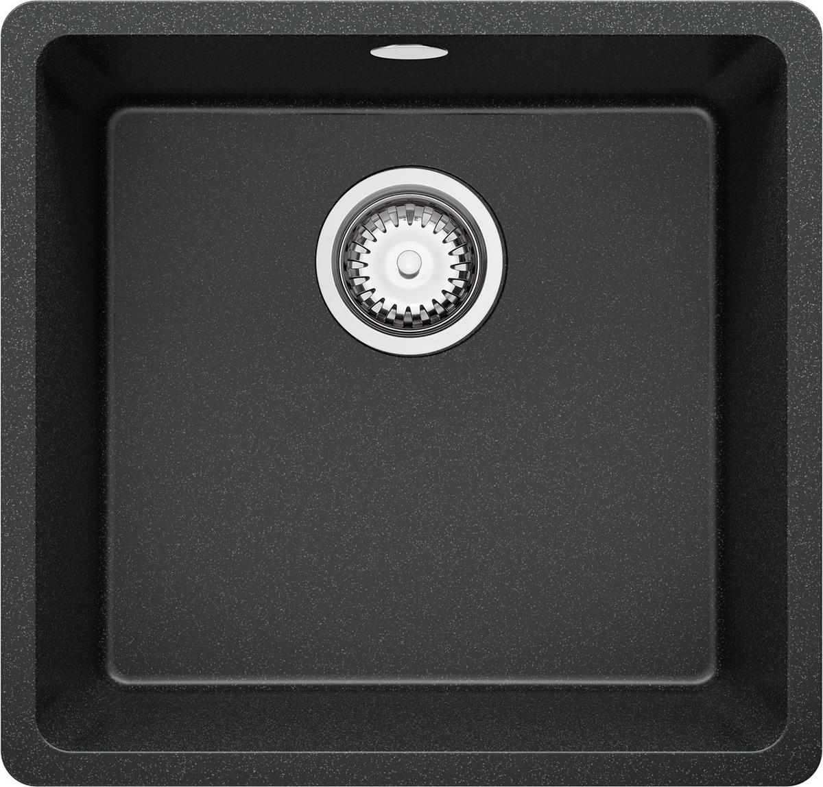 SPÜLBECKEN Venedig Slim Easy, 2-er set Anthrazit 46/44 cm 1 Becken + Ablauf-Set ab 50er Unterschrank - Chromfarben/Anthrazit, Kunststoff (46/20/44cm) - Primagran