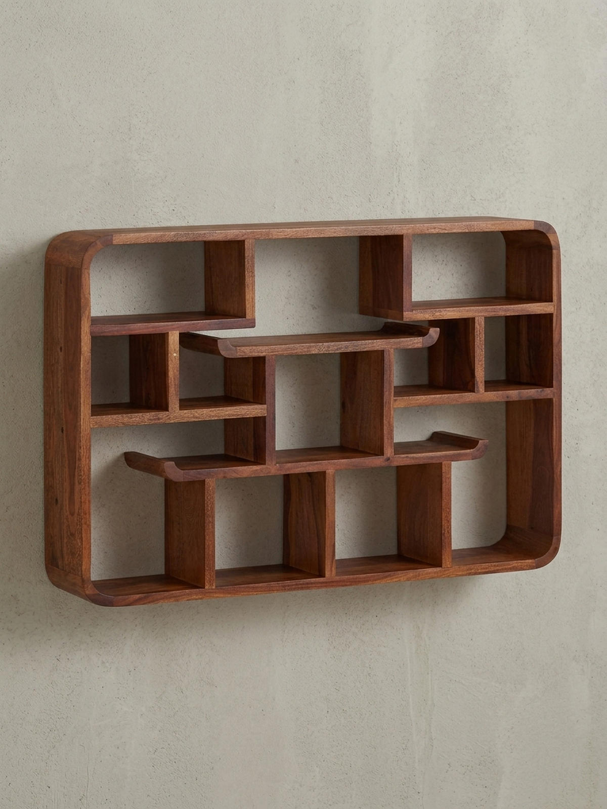 WANDREGAL Massivholz Modern Stil Elegant - Braun, Holz (80/55/12cm) - KADIMA DESIGN