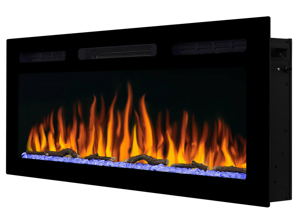 WAND-EINBAUKAMIN AF40WR – Breite 104 cm, 3D-Flammeneffekt, LED-Beleuchtung, Heizfunktion - Schwarz, Glas/Metall (101.5/45/14.5cm) - ArtiFlame