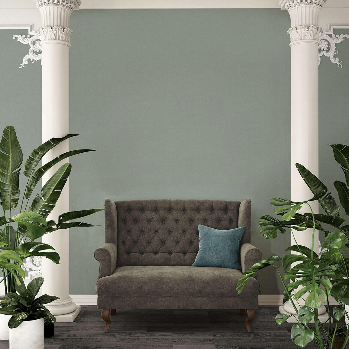 VLIESTAPETE Grün 53/1005 cm - Grün, Textil (53/1cm) - KUNSTLOFT