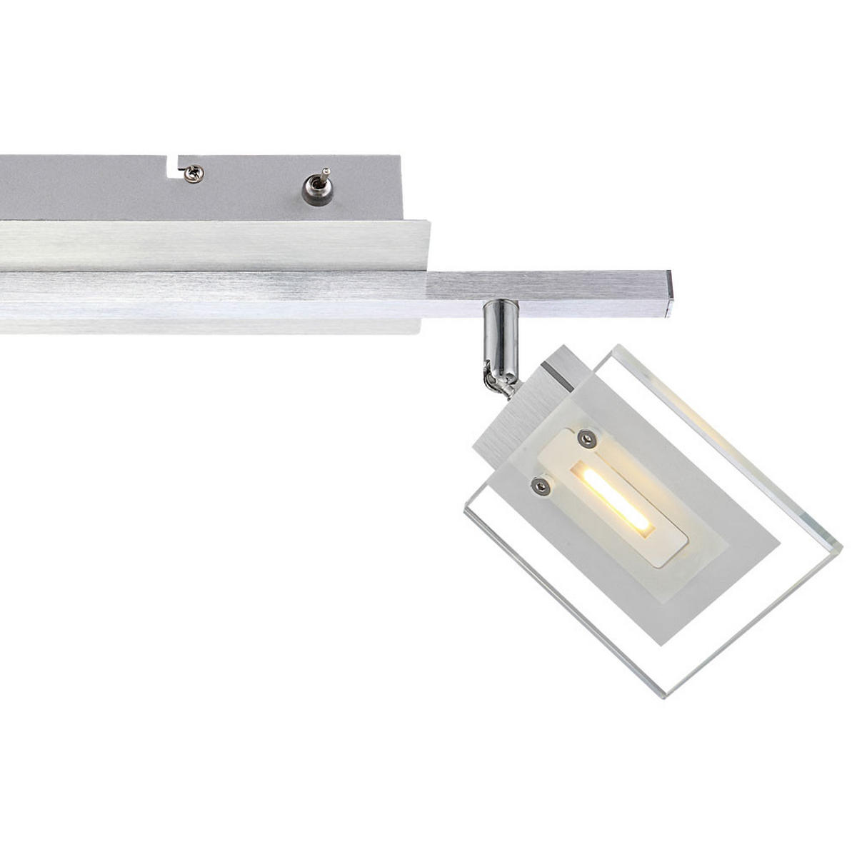 LED DECKENLEUCHTE AURELE Alu Chrom Silber - Silberfarben, Glas (34.5/10/20cm) - Globo Lighting