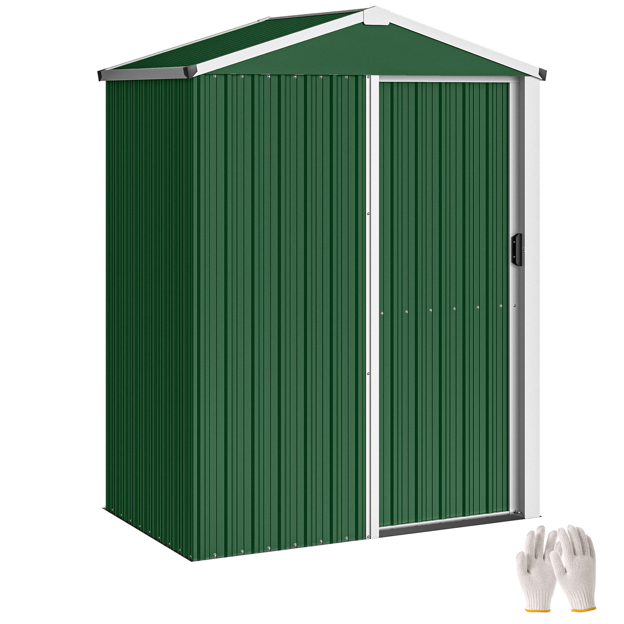 GARTENHAUS 1, 1 m² ,aus Stahl mit abschließbarer Schiebetür 136 x 87 x 179 cm ,grün - Grün, Metall (87/179/136cm) - Vallsero
