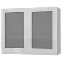 HÄNGESCHRANK Florence W3S/90 Grau / RAL 9003 signalweiß HG 90 / 32,5 / 72cm - Weiß Hochglanz/Grau, Holz/Holzwerkstoff (90/72/32.5cm) - Feldmann-Wohnen