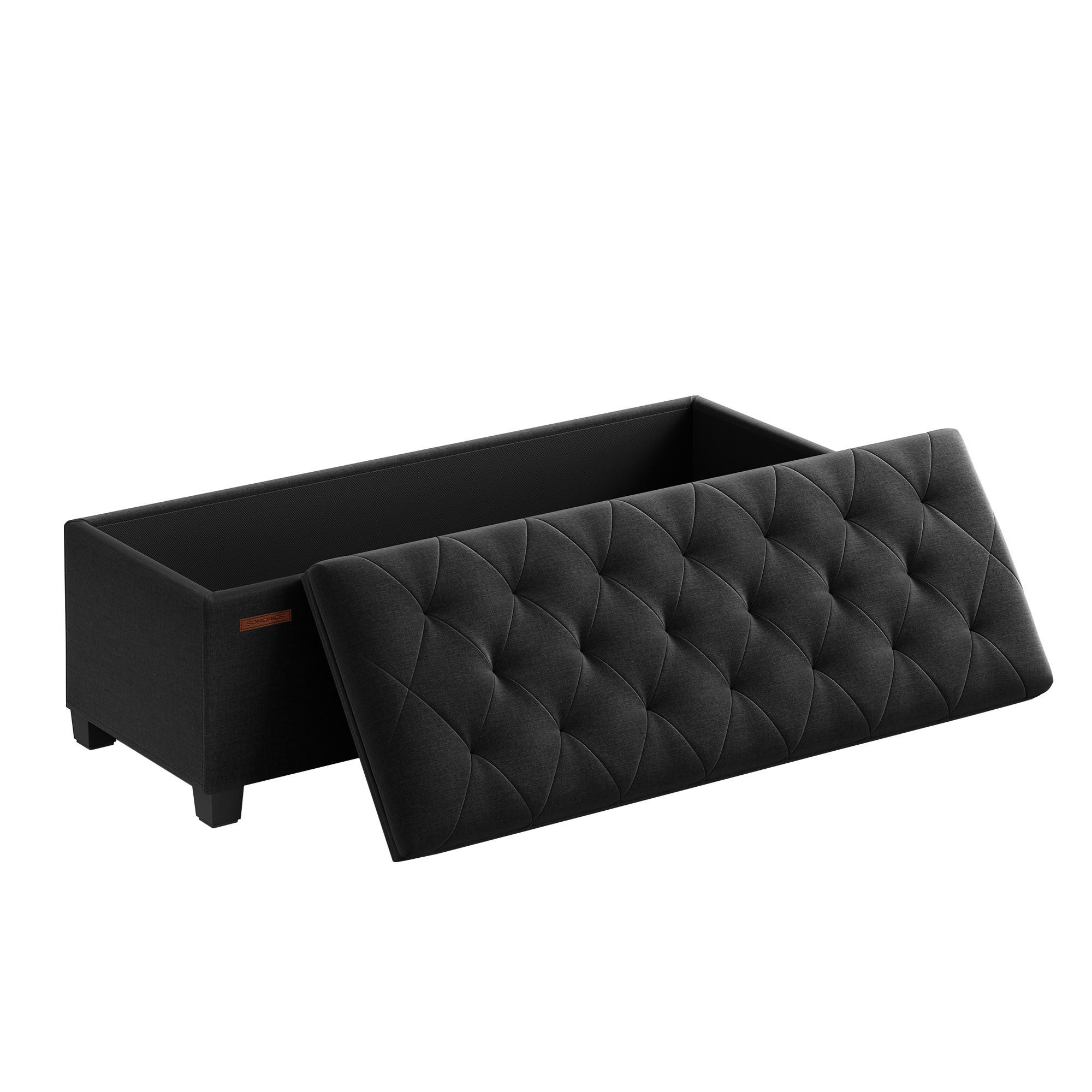 SITZHOCKER Magenta - Schwarz, Holzwerkstoff (110/40/40cm) - SONGMICS