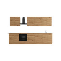 KÜCHENZEILE 340 cm – Nexa K89-G340 – in Woodline / Matt - Eiche Artisan, Holz (340/212/58cm) - ROYAL24_MARKT