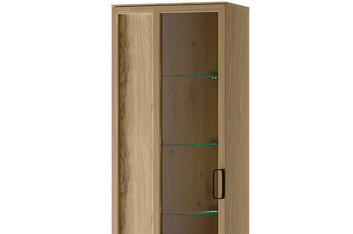 STANDVITRINE Limbo Eiche Artisan 65 / 42 / 200cm - Eiche Artisan/Braun, Holz/Metall (65/200/42cm) - Feldmann-Wohnen