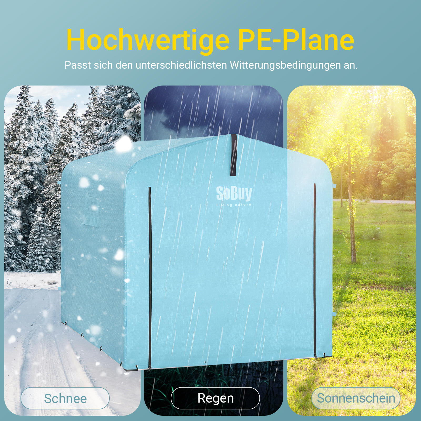 FAHRRADGARAGE Blau, 159x165x219cm - Blau, Metall (159/165/219cm) - SoBuy