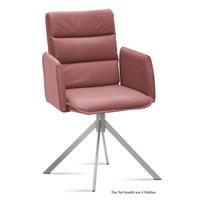 ARMLEHNSTUHL (4er-Set) Dorree 52x92x60 Edelstahl/Rosewood - Edelstahlfarben/Dunkelrosa, Kunststoff (60/92/52cm) - 58aufmkessel