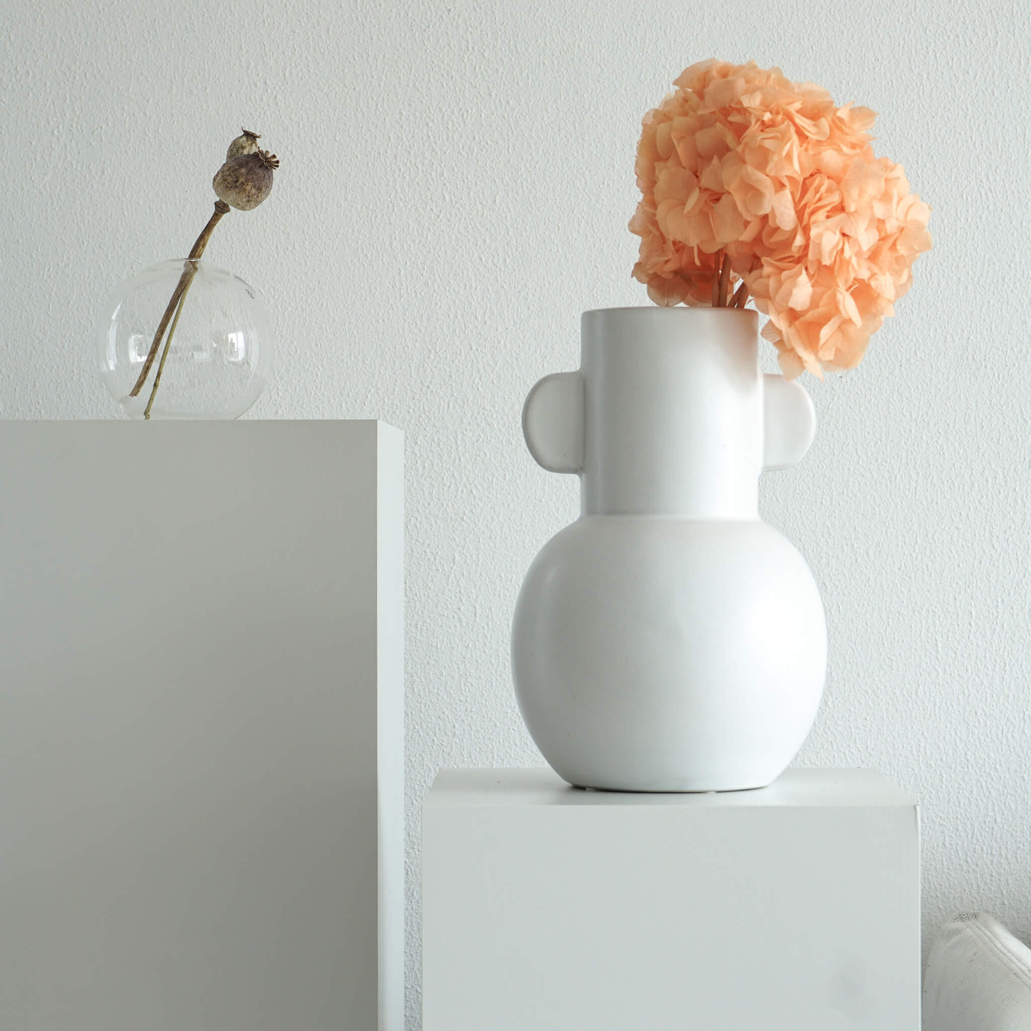 TROCKENBLUMEN Hortensie apricot - Orange, Naturmaterialien (35cm) - Lykke & You