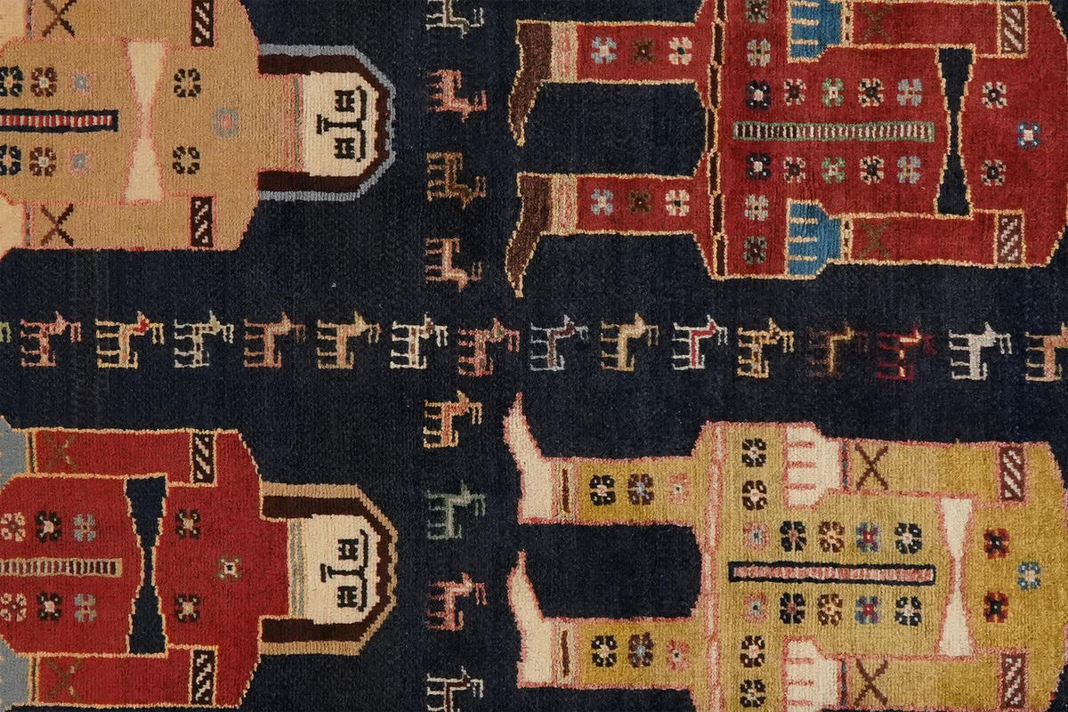 ORIENTTEPPICH handgeknüpft Gashgai Blau 162/110 cm Schurwolle - Blau, Textil (110/162cm) - Looma