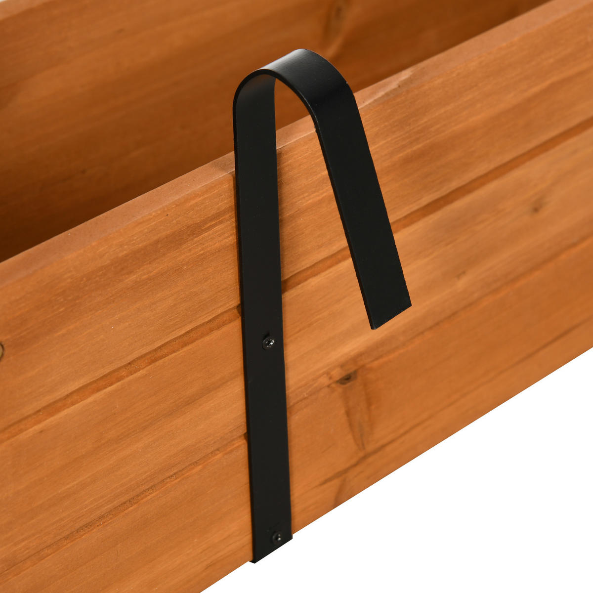 HOCHBEET DE-12123 rechteckig mit 2 Haken, 91/18/16,5 cm Braun - Braun, Holz (91/16.5/18cm) - ComfortXL