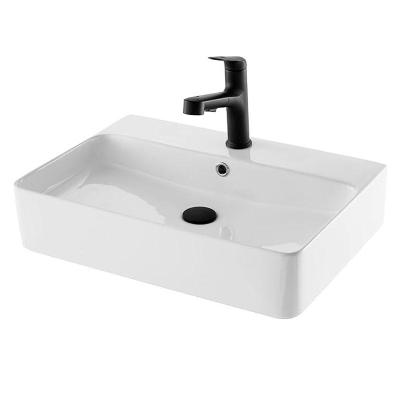 WASCHBECKEN für Badezimmer 415 x 600 x 135mm - Weiß, Keramik (41.5/13.5/60cm) - HOROW