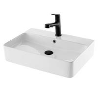 WASCHBECKEN für Badezimmer 415 x 600 x 135mm - Weiß, Keramik (41.5/13.5/60cm) - HOROW