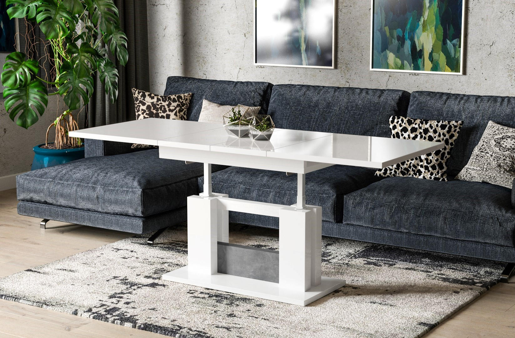 COUCHTISCH Fabel - Weiß Hochglanz, Holzwerkstoff (110/65/58cm) - Endo-Moebel