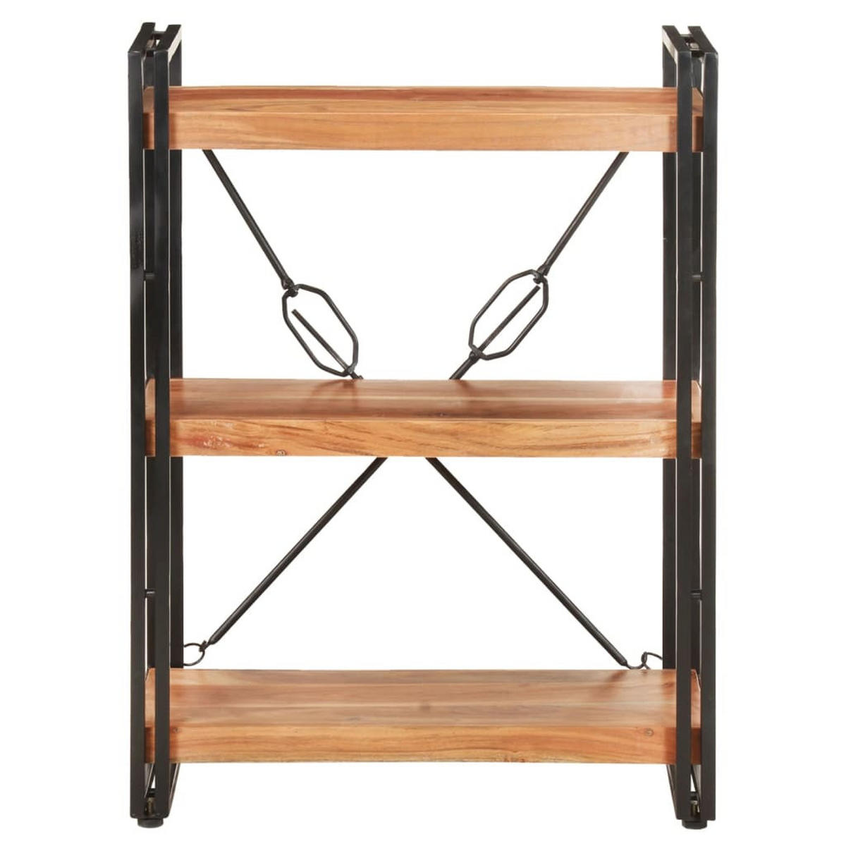 BÜCHERREGAL 3 Fächer 60/30/80 Cm Akazie Massivholz - Braun, Holz (60/80/30cm) - vidaXL