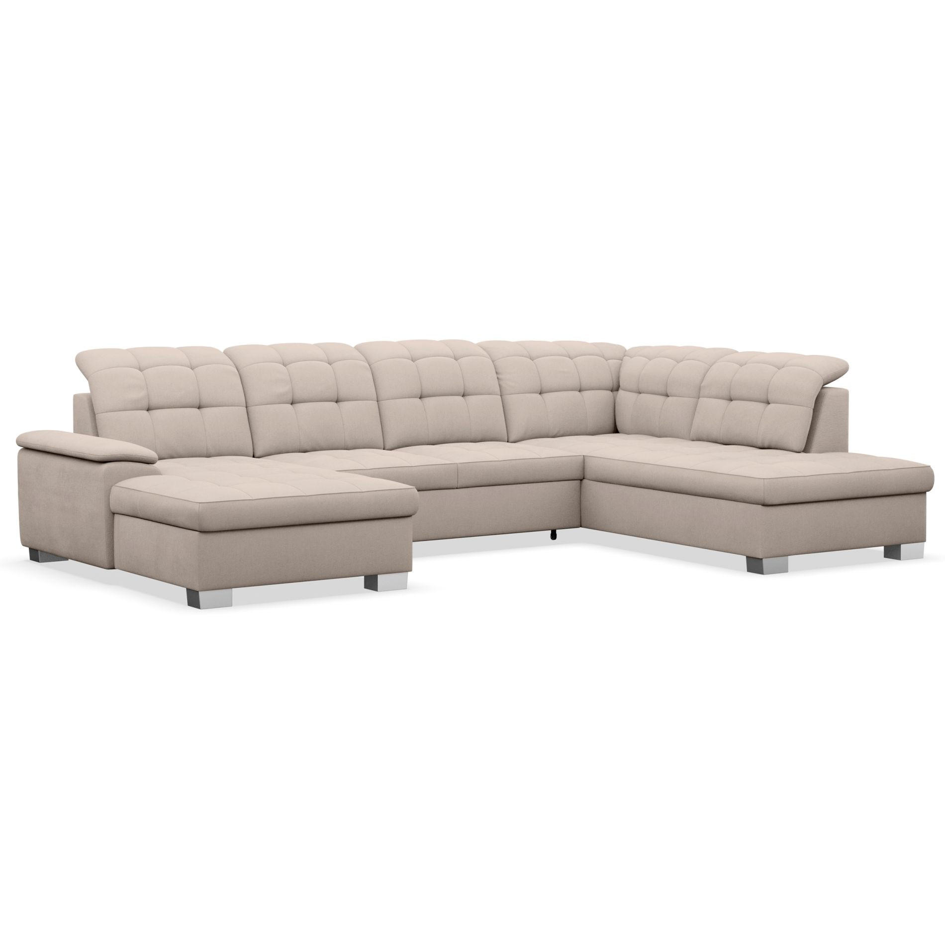 WOHNLANDSCHAFT Jamaal Beige linksseitig - Beige/Schwarz, Textil (330/106/212cm) - Selsey
