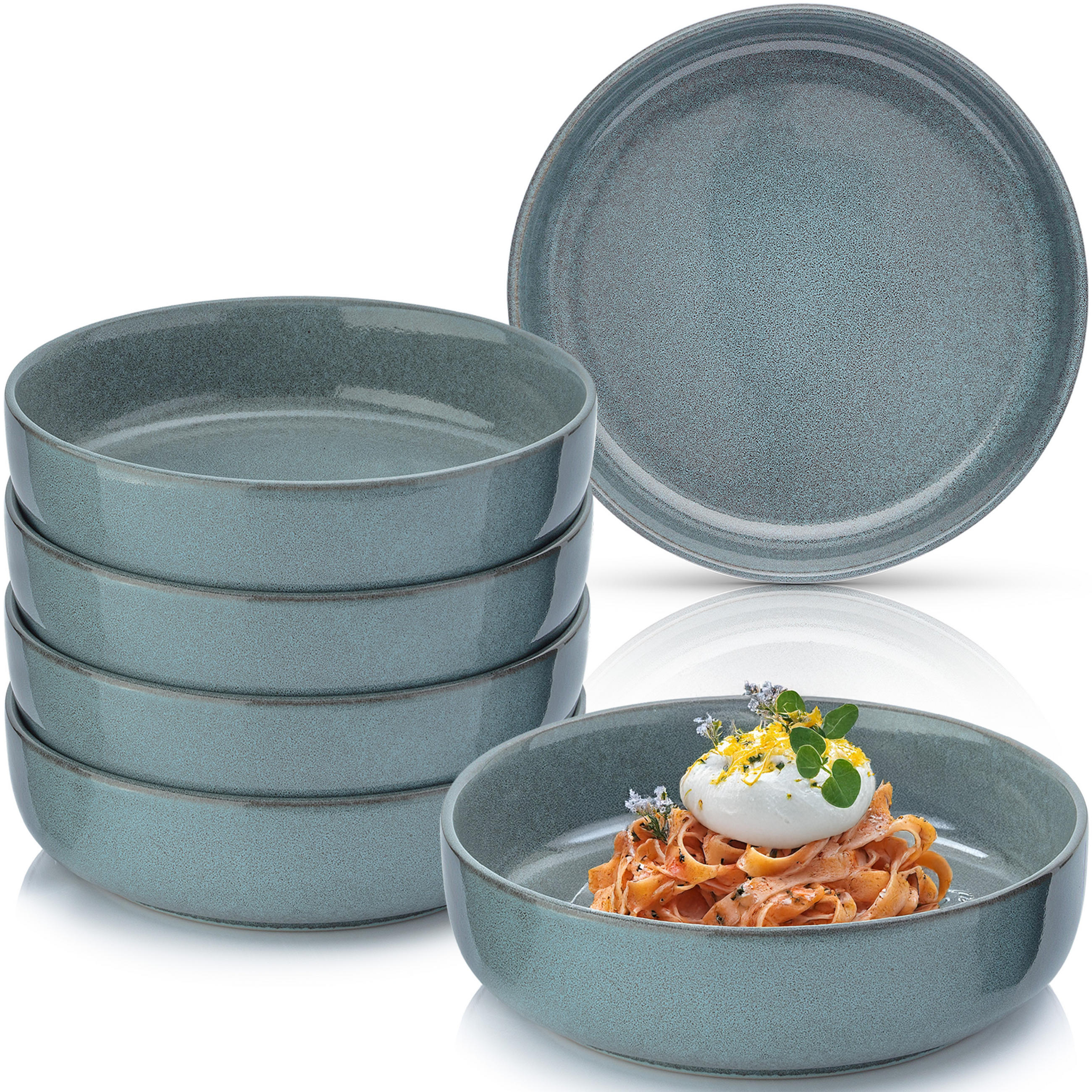 PASTASCHALEN KAIRO OCEAN - 6 teilig aus Steingut - Blau, Stein (20.5cm) - Sänger