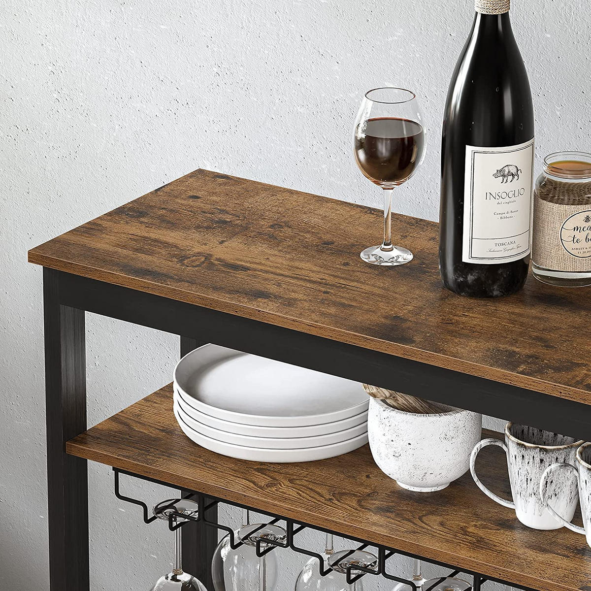 WEINREGAL - Braun, Holz (30/100/66cm) - Hansiro