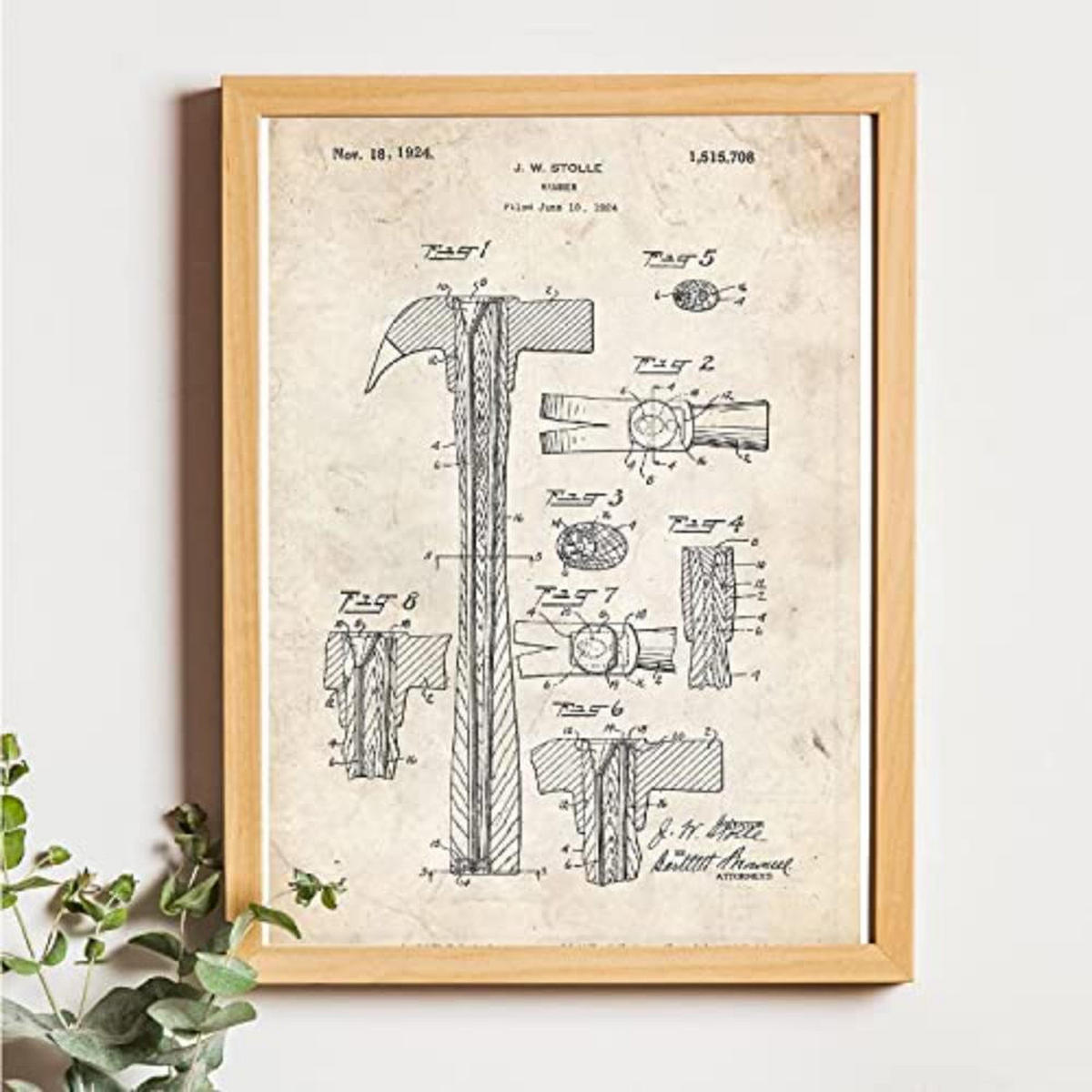 POSTER Set mit 4 Jahrgang Werkzeug Patenten A4 Rahmenlos - Klar, Papier (29.7/3cm) - Nacnic