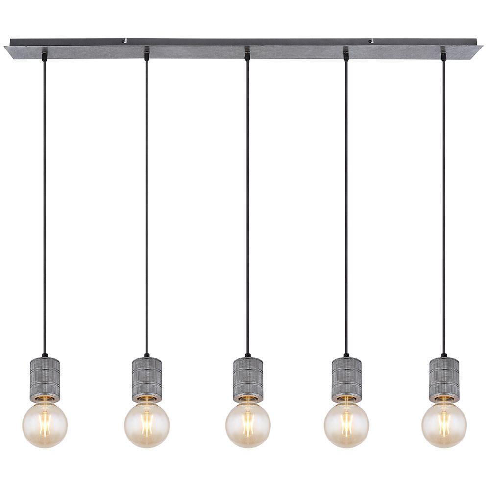 HÄNGELEUCHTE Silber Gemustert Höhenverstellbar - Silberfarben, Metall (115/10/120cm) - Globo Lighting