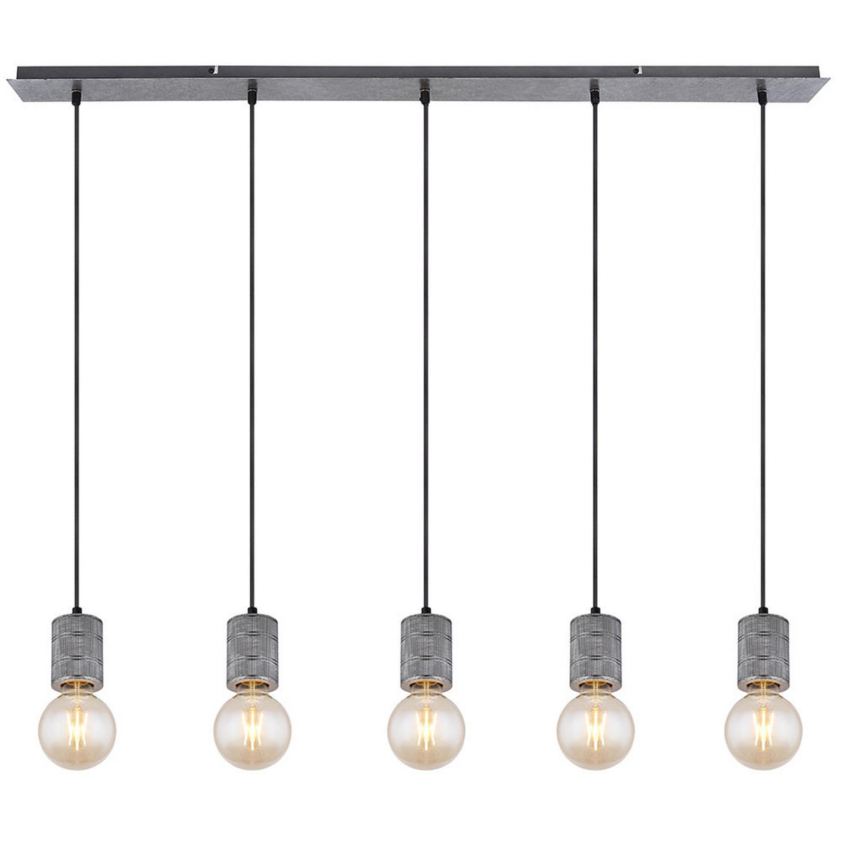 HÄNGELEUCHTE Silber Gemustert Höhenverstellbar - Silberfarben, Metall (115/10/120cm) - Globo Lighting