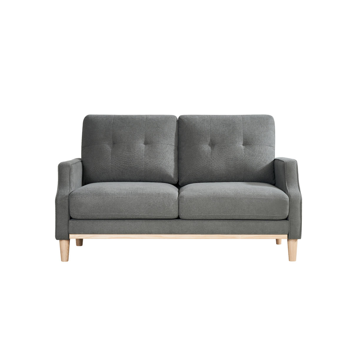 2-SITZER-SOFA DE-34686 mit USB-Ladeanschluss Grau - Grau, Holzwerkstoff (72/85/135cm) - ComfortXL