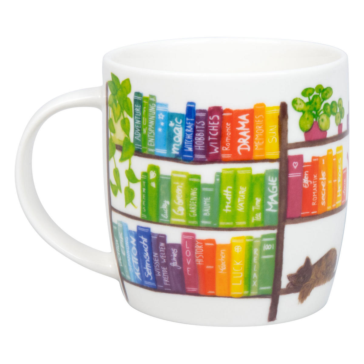 KAFFEEBECHER Bunte Bücher - Naturfarben, Keramik (0.4L) - Könitz