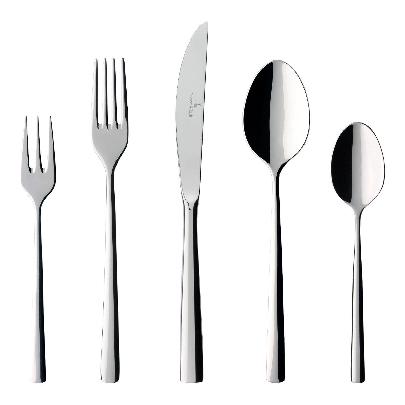 TAFELBESTECK Piemont silber 30er Set - Silberfarben, Metall - Villeroy & Boch