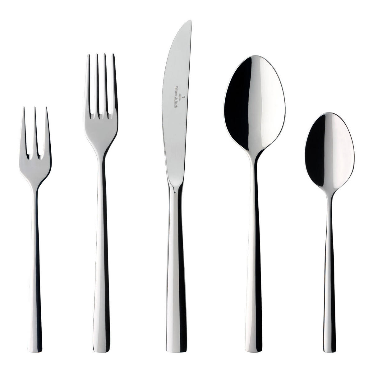 TAFELBESTECK Piemont silber 30er Set - Silberfarben, Metall - Villeroy & Boch