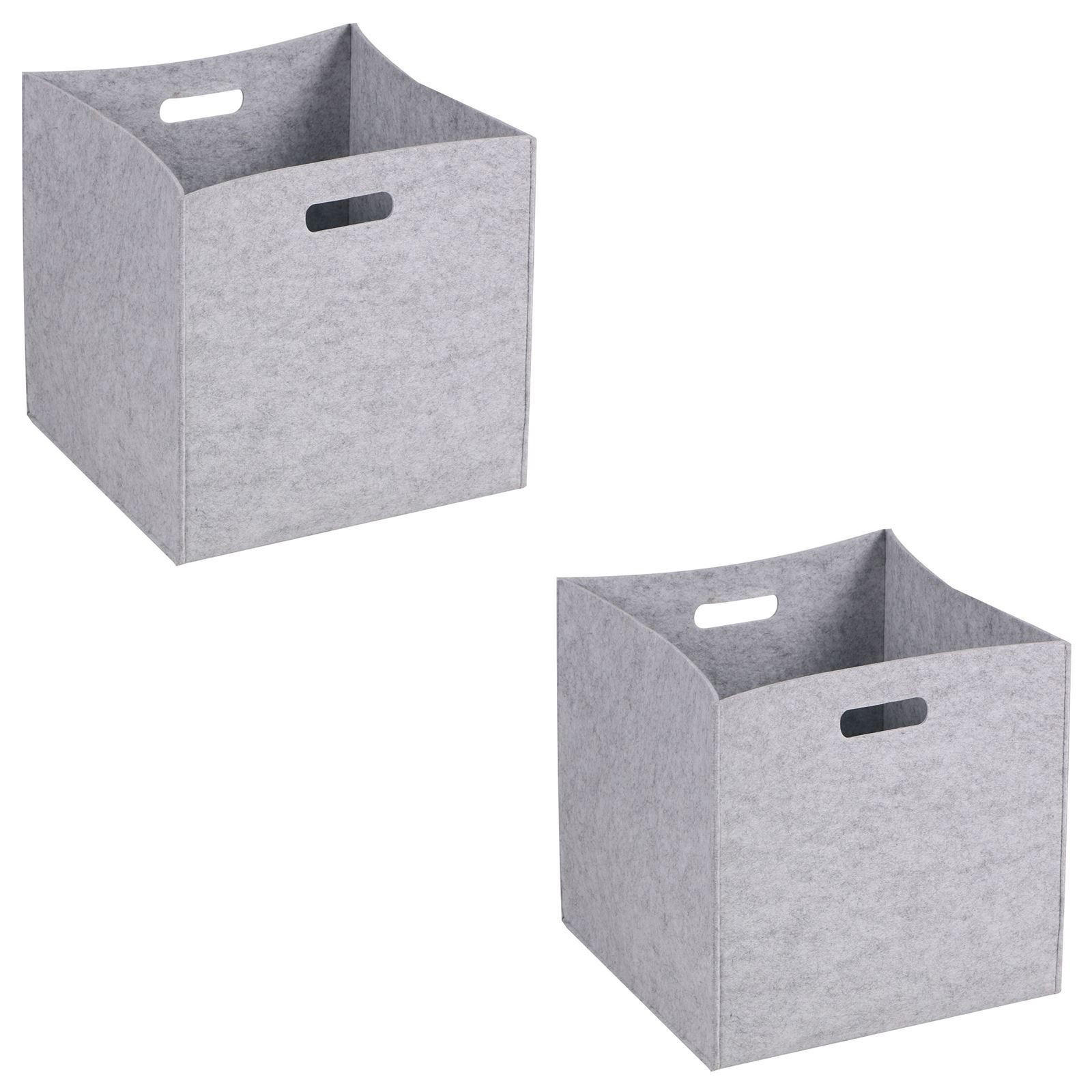 FALTBOX FELT 2ER-SET - Grau, Textil (32/32/32cm) - IDIMEX