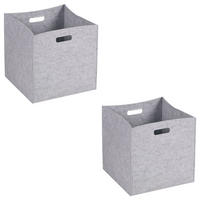 FALTBOX FELT 2ER-SET - Grau, Textil (32/32/32cm) - IDIMEX