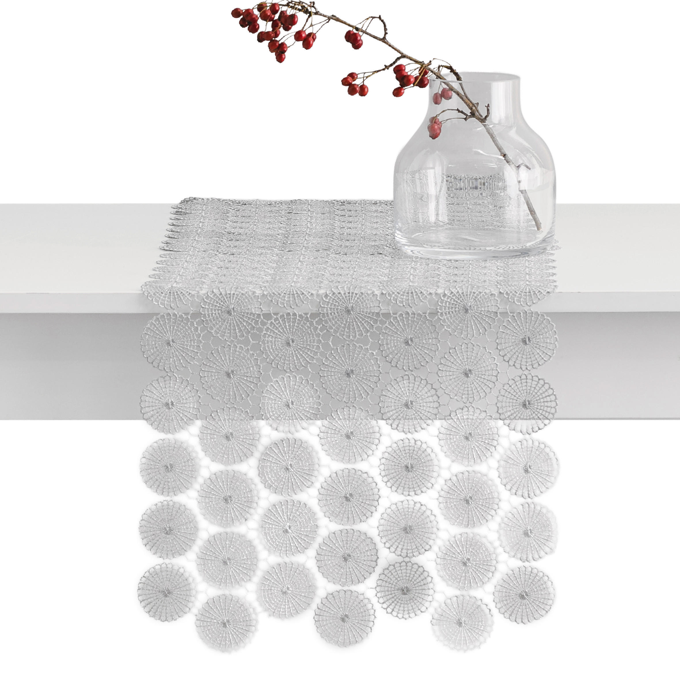 TISCHLÄUFER Beaulieur 35x180cm, Silber - Silberfarben, Textil (180/35/1cm) - home&you