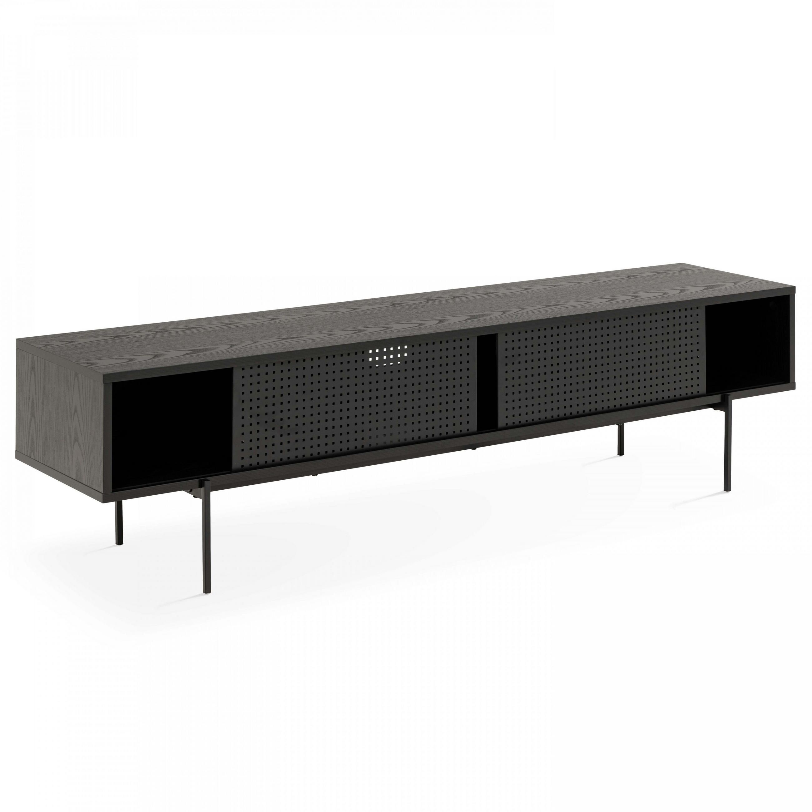 TV-ELEMENT, Schwarz - Schwarz, Metall (40/44.5/180cm) - Oviala