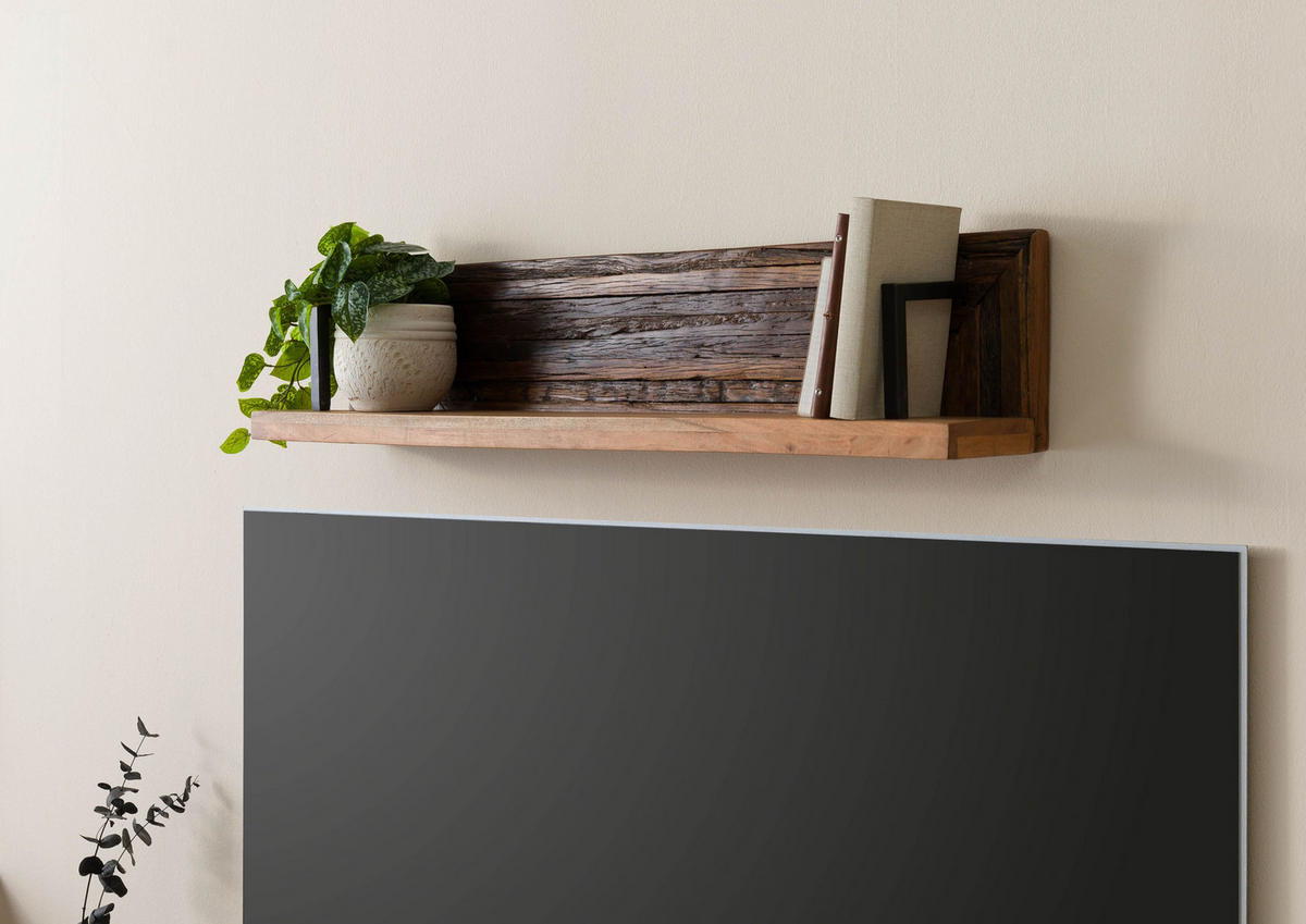 WANDREGAL Altholz 118x20x25 natur lackiert LYON #140 - Naturfarben, Holz (118/25/20cm) - Massivmoebel24
