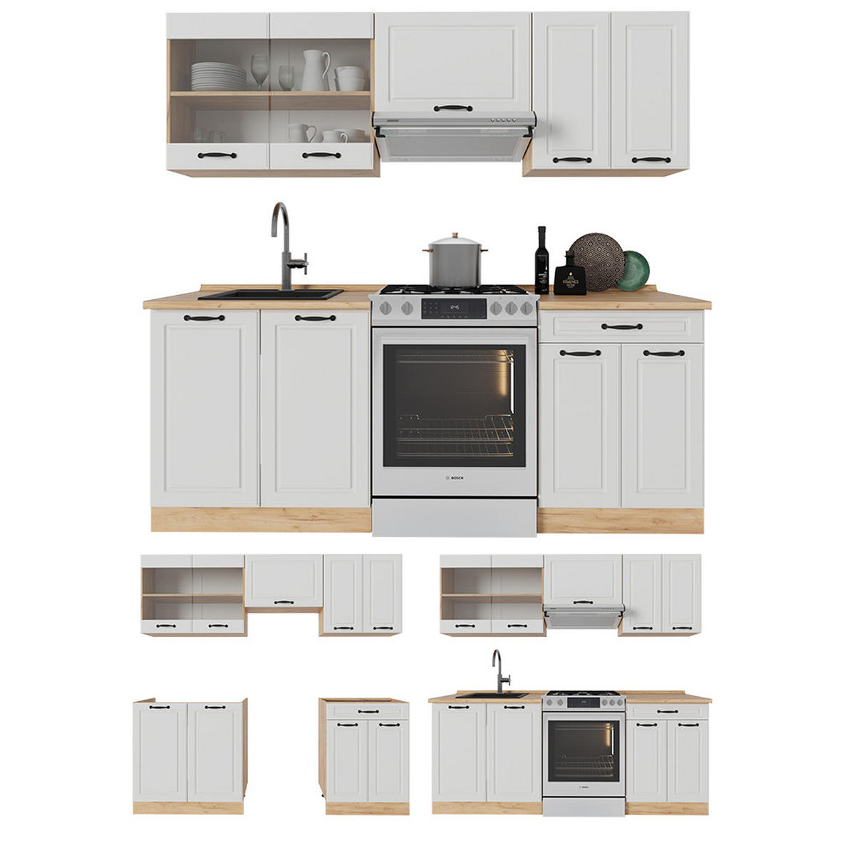 Honigeiche/Weiß, Holzwerkstoff (200/81.6/60cm) - Vicco