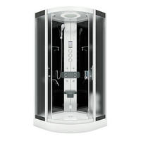 DAMPFDUSCHE Duschkabine D58-23M3-EC sw 100x100 - Schwarz, Glas/Kunststoff (100/100/215cm) - AcquaVapore by Sandra Jentho