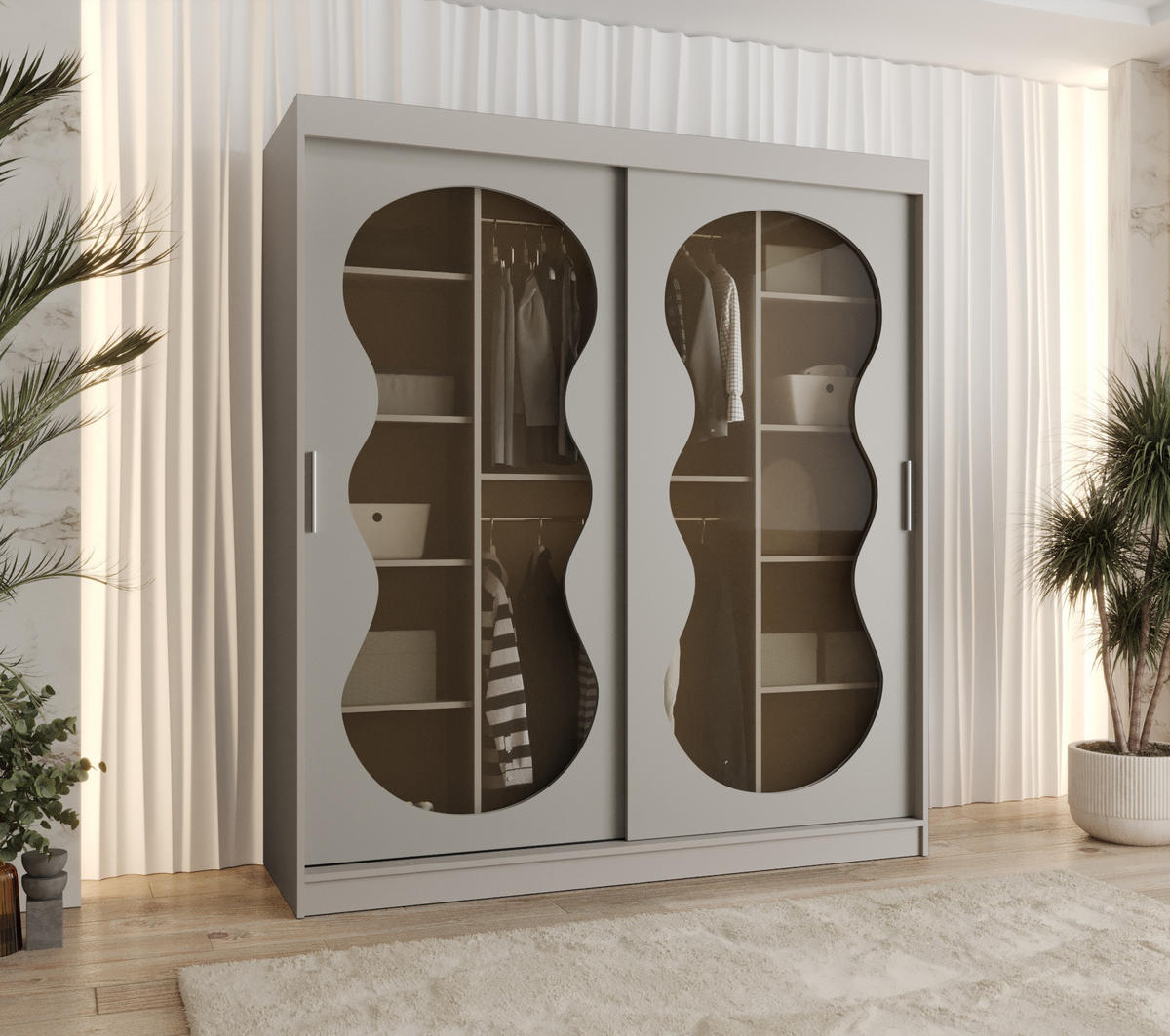 SCHWEBETÜRENSCHRANK 200/180/62 2-türig - Kaschmir, Holz (180/200/62cm) - Abiks Möbel