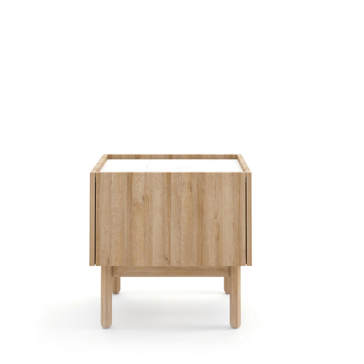 NACHTTISCH REVELSTOKE STO1-1D Holzbeine Eiche - Eichefarben, Holz/Holzwerkstoff (50/48/37cm) - Komodee