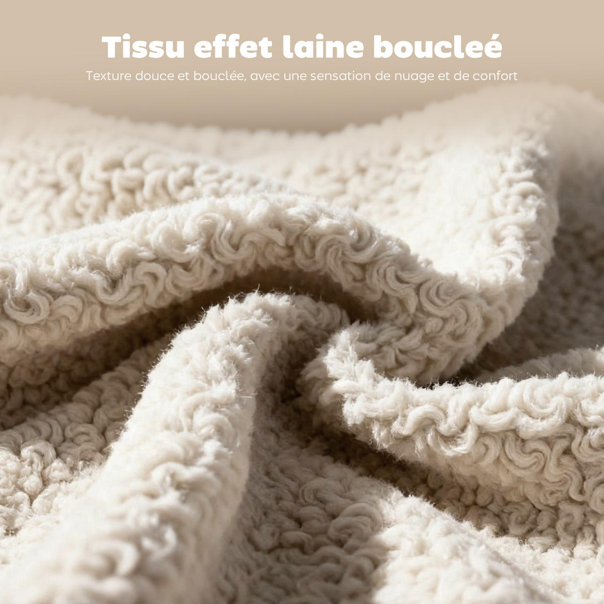 ESSZIMMERSTÜHLE 2er-Set DE-13309 Bouclé-Stoff & Holzbeine Creme - Creme, Holz (46.5/80/52cm) - ComfortXL