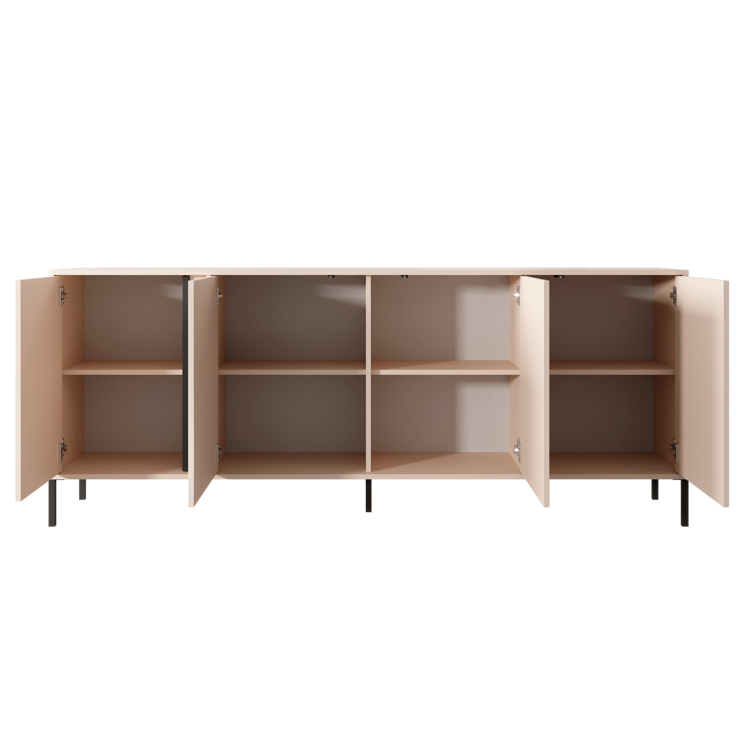 SIDEBOARD DASTINO 203/81/40 cm mit 4 Türen Beige - Beige, Holzwerkstoff (203/81/40cm) - MASSENO