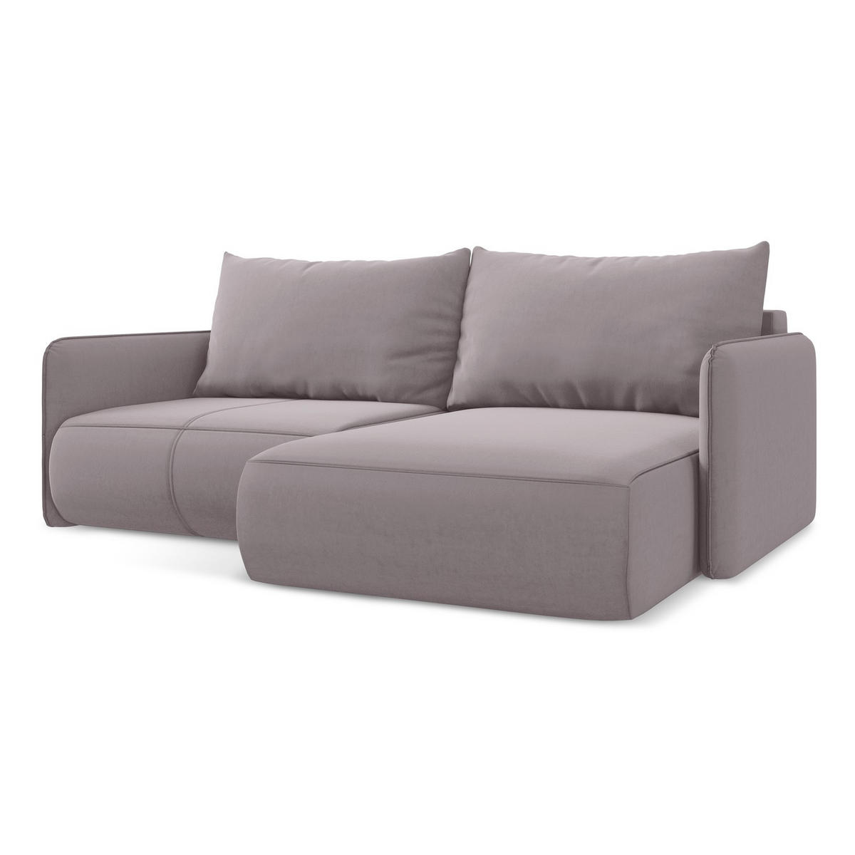 ECKSOFA mit Schlaffunktion Samt Stoff Violett - Lila/Flieder, Kunststoff/Textil (207/148cm) - LaMiaSofa