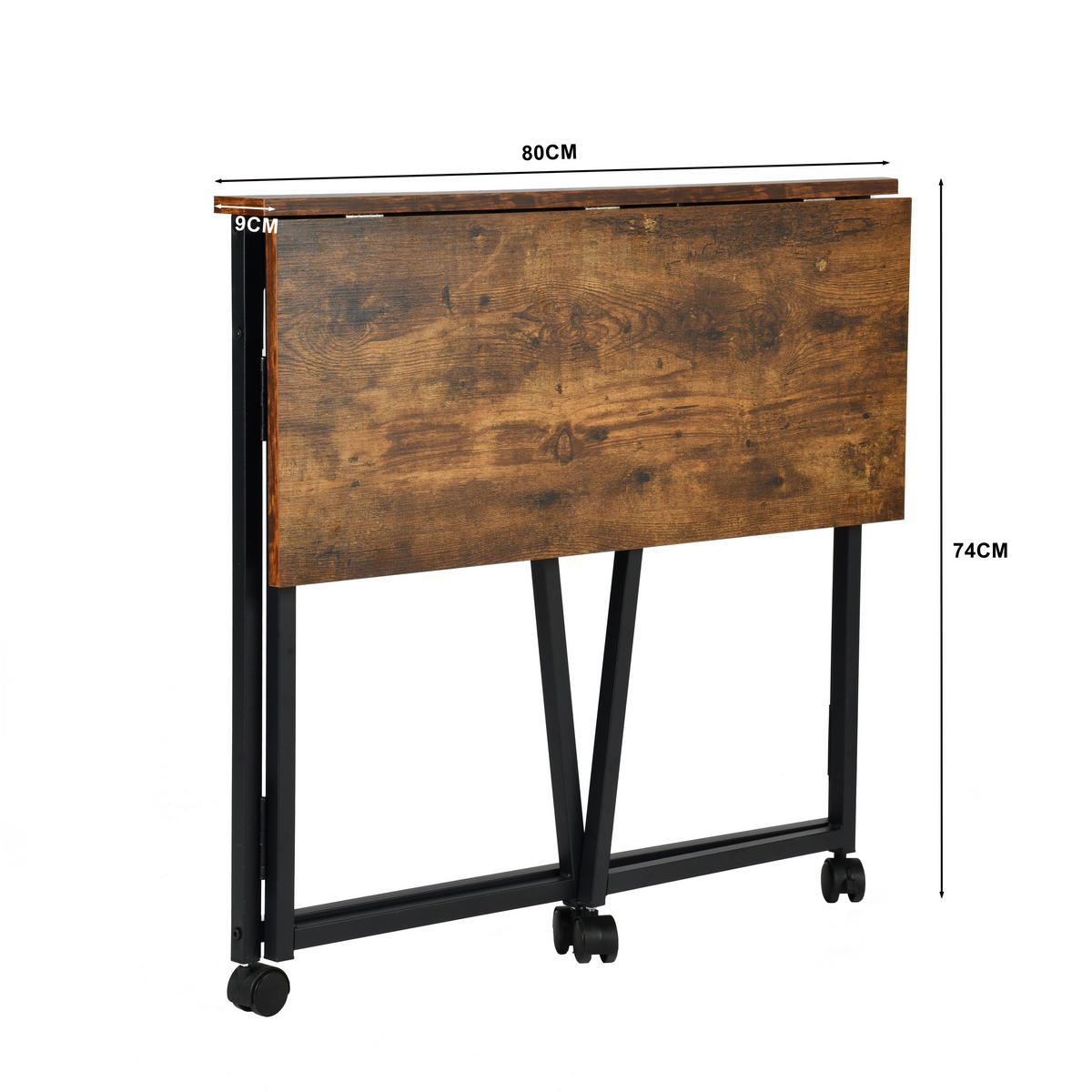 SCHREIBTISCH in Stahl - Braun, Metall (80/40/70.5cm) - Meubles Cosy