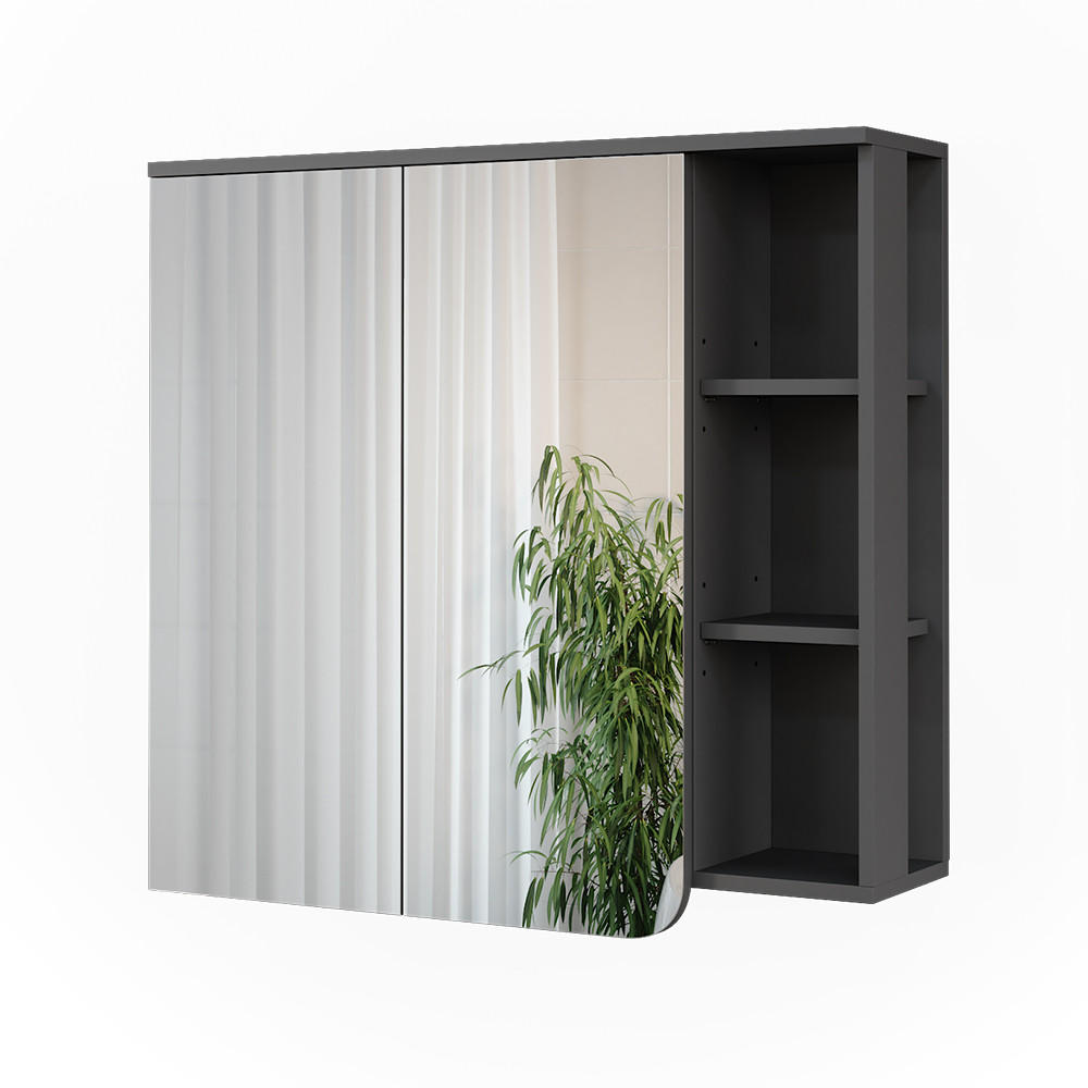 SPEGELSKÅP Karen Antracit/vit 80x75 cm Antracit, Vit 75/80/20 cm