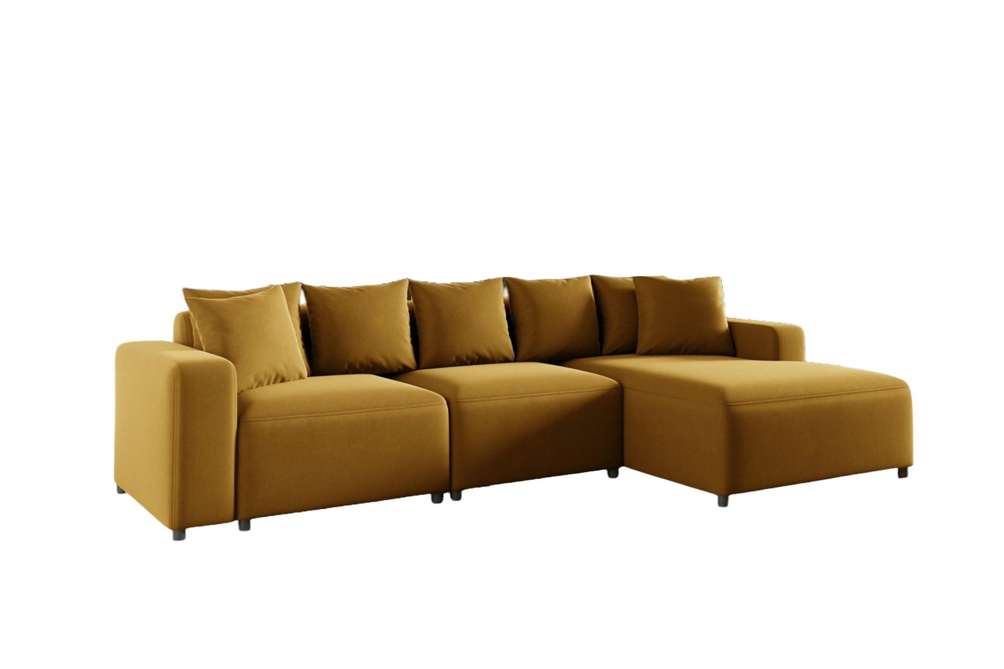 ECKSOFA Megan In Salvador - Honig, Holzwerkstoff/Textil (331/165cm) - Fun Möbel