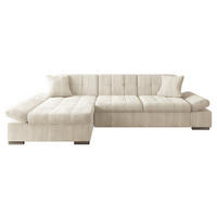 ECKSOFA Malwi Cord, Seite: Links - Creme, Holz/Textil (278/161cm) - MIRJAN24