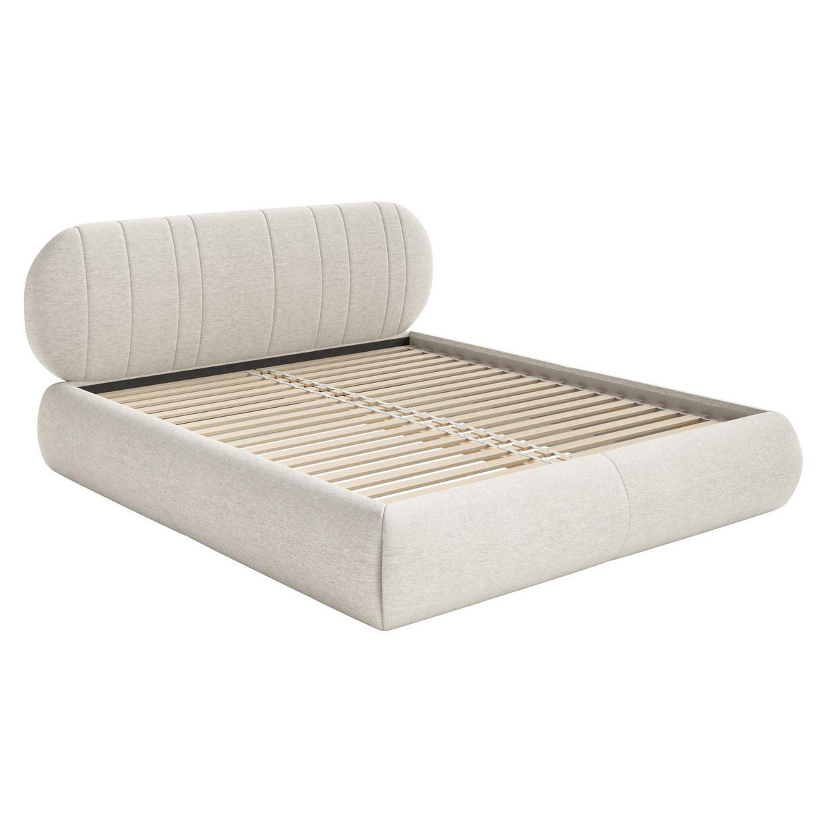 POLSTERBETT Asmelio Creme 140x200 cm - Creme, Holz/Textil (140/200cm) - Selsey