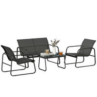 GARTENSET 4-teilige DE-13507 Dunkelgrau - Dunkelgrau, Metall - ComfortXL